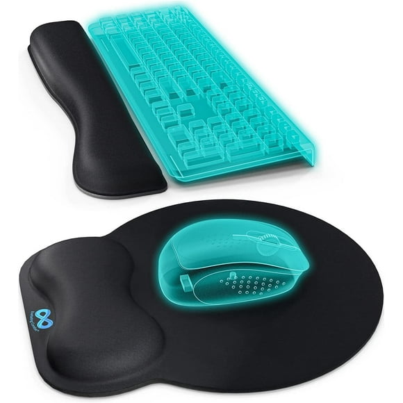 Everlasting Comfort Mouse Pad with Wrist Support - Includes Keyboard Wrist Rest - Ergonomic Memory Foam Desk Cushion