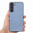 thumbnail image 2 of Compatible with Samsung Galaxy S21 Case,Cute Woven Pattern Case for Women Men,Bumper,Soft Shockproof Camera Protection Phone Case TPU Anti-Bump Silicone Wireless Charging Case,Blue, 2 of 7