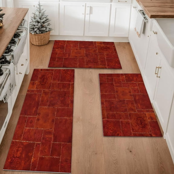 Kitchen Rugs Sets of 3 Non Slip Washable Kitchen Mats for Floor, Kitchen Runner Rug, Floor Mat Carpet for Entryway, Laundry, Sink