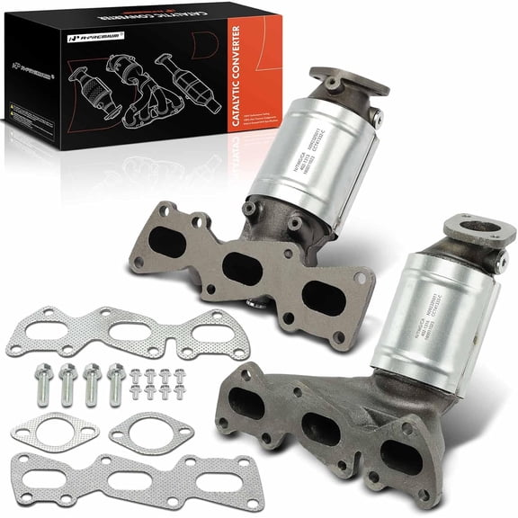 A-Premium Front Left & Right 2-PC Exhaust Manifold Catalytic Converter with Gasket Kit Direct-Fit Compatible with Hyundai Santa Fe 2007-2009L 3.3L, Veracruz 2007-2012 3.8L, E.P.A. Compliant
