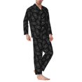 thumbnail image 2 of Balery White Pineapples Pijama para Hombre de Dos Piezas con Manga Larga, Conjunto de Dormir y Descanso Suave con Bolsillos-Large, 2 of 7