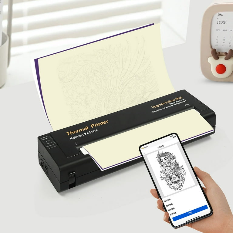 ぜ*や様 Mini Portable Print Tattoo ブラック Amazon.com: leginico Tattoo Stencil Printer with 40pcs