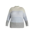 thumbnail image 4 of Terra & Sky Women’s Plus Size Mock Neck Chenille Sweater, Sizes 0X-5X, 4 of 5