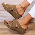 thumbnail image 4 of Orthopedic Wedge Sandals for Women Summer Dressy Casual High Wedges Slip on Sandals Open Toe Platform Walking Shoes Beach Sandals for Woman, 4 of 4