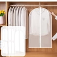 thumbnail image 1 of Bolsas De Plástico Para Guardar Ropa Juego de 5 fundas protectoras blancas para ropa, con cremallera, para colgar chaquetas, trajes y abrigos (L) JASKFLY, 1 of 8