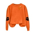 thumbnail image 4 of Jkety Halloween Tshirts Women Halloween Sweatshirts for Women Ghost Pumpkin Long Sleeve Shirt Graphic Tees Fall Pullover Tops(Orange,XL), 4 of 5