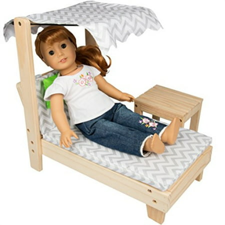 Dress Along Dolly Lounge Chair W Canopy Table Set American Girl 18