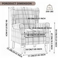 thumbnail image 3 of Modern Accent Chair with Retro Wood Legs, Comfy Upholstered Armchair ,Tantan Check Design Single Sofa Chair for Living Room Bedroom Office -- Grey, 3 of 7