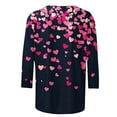 thumbnail image 3 of TaTaai Women's Casual 3/4 Sleeve T-Shirts Round Neck Cute Tunic Tops Basic Tees Blouses Business Work Tee Top Valentine's Day Gift, 3 of 7