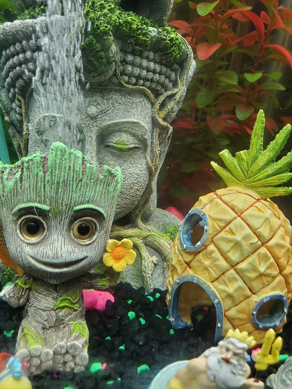 Décoration D'aquarium "Coquille" Avec Diffuseur D'air - Ornement En Résine Avec Pierre à Bulles - Pour Paysage Sous-marin Coloré - 6