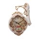 thumbnail image 5 of Reloj de pared de doble cara, decorativo, redondo, silencioso, funciona con pilas, estilo rústico. Blanco, 5 of 9