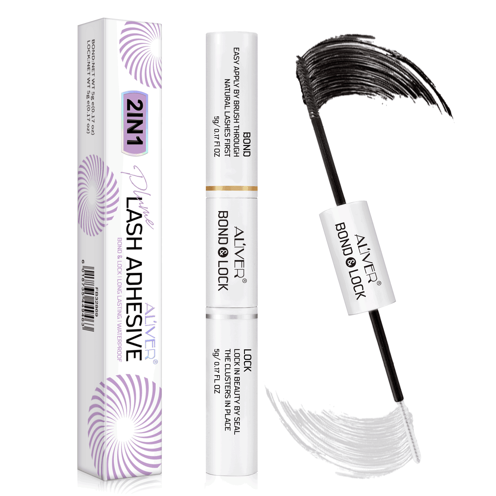 Aliver Lash Bond and Seal Cluster Lash Glue Upgraded 2 in 1 DIY Eyelash ...