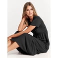 thumbnail image 2 of MLDRA Women’s Dress Short Sleeve Crewneck Maxi A line Tiered Flowy T Shirt Casual Long Dresses Beach Travel 2026 Summer Black XL, 2 of 10