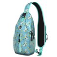 thumbnail image 1 of Cartoon Dino Sling Backpack – Cute Colorful Dinosaur Pattern Shoulder Purse – Funny Print Bag Gift for Dinosaur Lovers and Men, 1 of 4