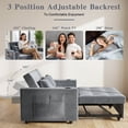 thumbnail image 6 of Eosunjian Convertible Sofa Bed,Sofa Bed Couch,Grey Sofa Sleeper Velvet Loveseat Sleeper with Put out Bed and Adjustable Backrest,3-in-1 with Cup Holders, Side Pockets, USB Ports and 2 Pillows, 6 of 11