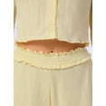 thumbnail image 5 of INSPIRE CHIC Women's Lounge Set Long Sleeve Pajamas Button Shirts with Shorts 2 Piece Y2k Workout Sets XS Yellow, 5 of 5