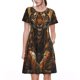 thumbnail image 1 of Disketp Tiger In The Fallen Leaf Forest para Vestido de Manga Corta para Mujeres, Vestidos de Verano para Mujeres, Casual y Holgado para la Playa, 1 of 6