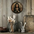thumbnail image 7 of 1pc Vintage Nun Praying Round Aluminum Wall Art, 8x8 Inch Classic Metal Sign for Home, Office, Bar, Kitchen, Coffee Shop Decor, Durable & Easy to Install, Perfect for Thanksgiving & Christmas Gifts, 7 of 7
