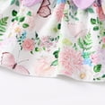 thumbnail image 6 of Kucnuzki Infant Baby Girls Summer Outfits 18-24 Months Halter Sleeveless Top Bow Floral Butterfly Print Tank Top Solid Color Shorts Sets with Headband 3pcs Purple, 6 of 8