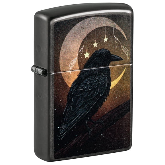 Zippo Raven Moon Design Grey Pocket Lighter