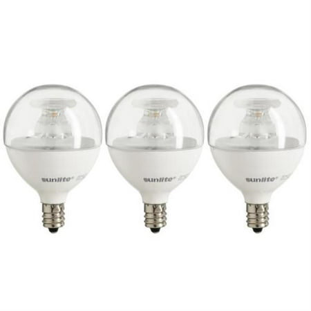 

Sunlite LED G16 Globe 7W (60W Equivalent) Bulb Candelabra (E12) Base Warm White 3 Pack