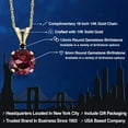 thumbnail image 2 of Gem Stone King 14K Yellow Gold Red Rhodolite Garnet and Black Diamond Pendant Necklace for Women | 1.02 Cttw | Gemstone January Birthstone | Round 6MM | With 18 inch Chain, 2 of 6