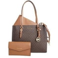thumbnail image 2 of Michael Kors Womens Charlotte Large Leather 3-in-1 Tote Crossbody Handbag Brown 35F3GCFT9T-847, 2 of 2