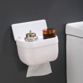thumbnail image 2 of Waterproof Toilet Paper Holder Wall Mounted Bathroom Tissue Roll Dispenser No Drilling Self Adhesive Shelf for Washroom Toilet Accessories Storage Organizer, 2 of 5