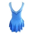 thumbnail image 2 of LIUHUO Figure Skating Dress Custom Made Stretchy Blue Spandex Breathable Ice Skating Dress Girls Women Embellished with Diamonds, 2 of 9