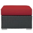 thumbnail image 3 of Modway Ottomane de Patio en Aluminium et Rotin, Toile/rouge, 3 of 3