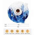 thumbnail image 6 of 15 Inch Round Placemats Set of 4, Blue Christmas Non Slip Heat Insulation PP Table Mats, Winter Snowflake Abstract Forest Tree Washable Place Mats for Kitchen Dining Party Table Decor, 6 of 7
