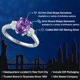 thumbnail image 2 of Gem Stone King 925 Sterling Silver Purple Amethyst and Simulated White Opal Engagement Ring for Women | 2.10 Cttw | Oval 9X7MM | Gemstone February Birthstone | Size 9, 2 of 6