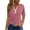 Red, variant on WREESH Women's Striped Henley Shirt Short Sleeve V-Neck Button T-Shirt Loose Fit Casual Striped Top for Women Blue