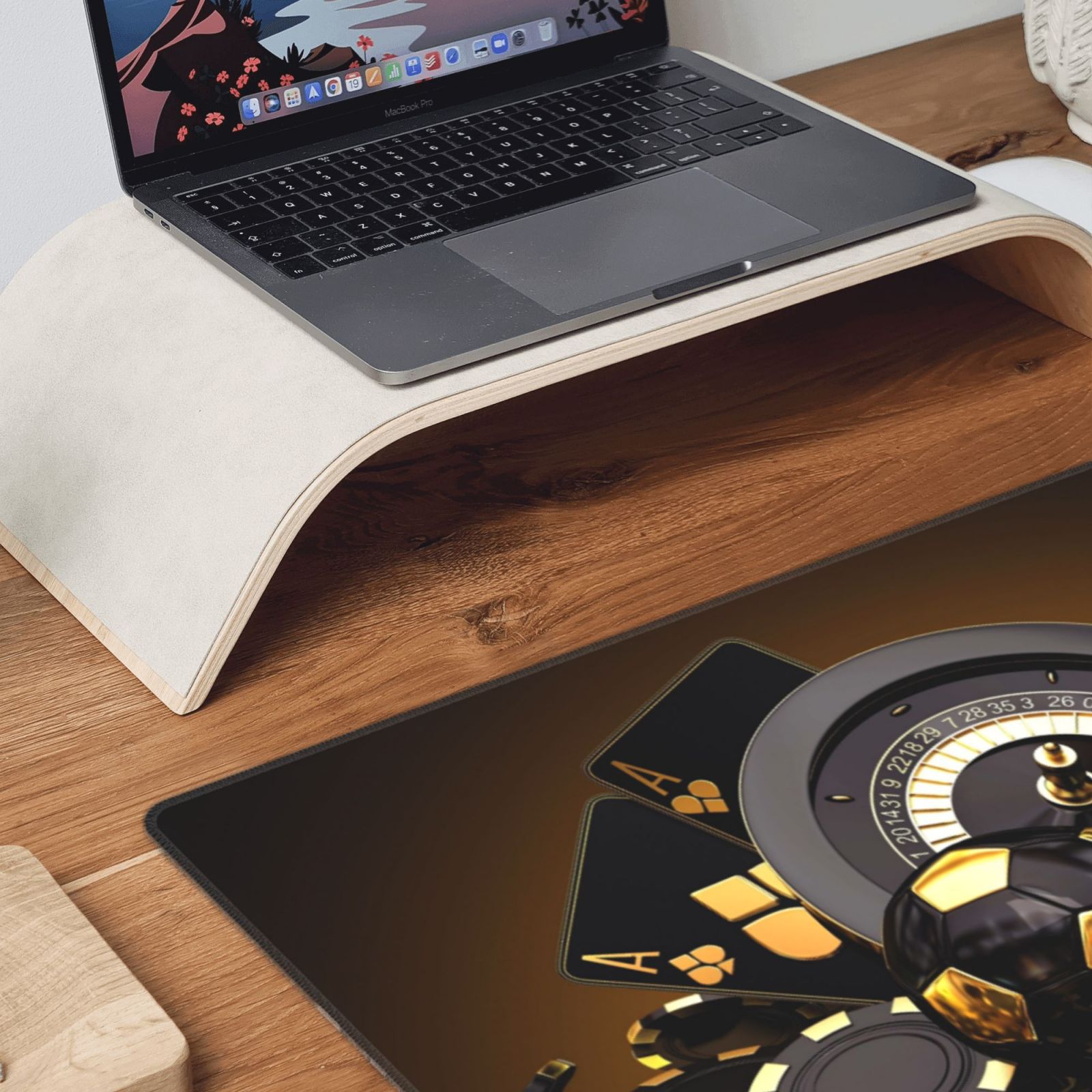 Rateoe Casino Cards Print Mouse Pad - Extended Large Gaming Mousepad,Non-Slip Stitched Edge,16x29.5 Inch