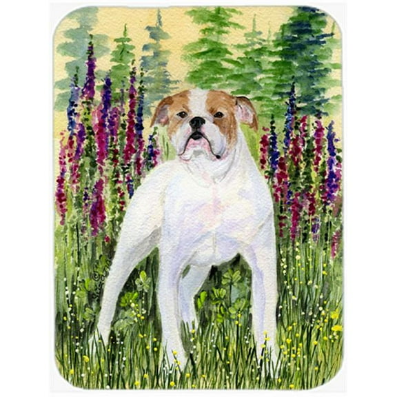 Caroline's Treasures English Bulldog Glass Cutting Board Large