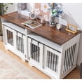thumbnail image 5 of TABU 55" Large Dog Crate Furniture with 2 Rooms,Wooden Dog Crate for Small Dogs,Chew Resistant,White, 5 of 7
