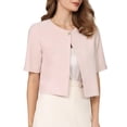 thumbnail image 4 of INSPIRE CHIC Women's Short Sleeve Cardigan Open Front 2026 Elegtant Cocktail Shrug for Dress S Light Pink, 4 of 5