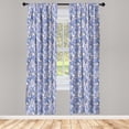 thumbnail image 2 of Ambesonne Iris Curtains, Jumble Garden Watercolor Flora, Pair of 28"x63", Lavender Blue Peach White, 2 of 4