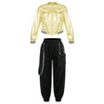 thumbnail image 3 of inhzoy Girls Metallic Long Sleeve Baseball Jacket with Jogger Cargo Pants Set, 3 of 4