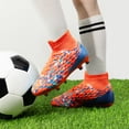 thumbnail image 5 of Tacos de Fútbol para Niños DREAM PAIRS Talla 12 Botín Alto Naranja, 5 of 5