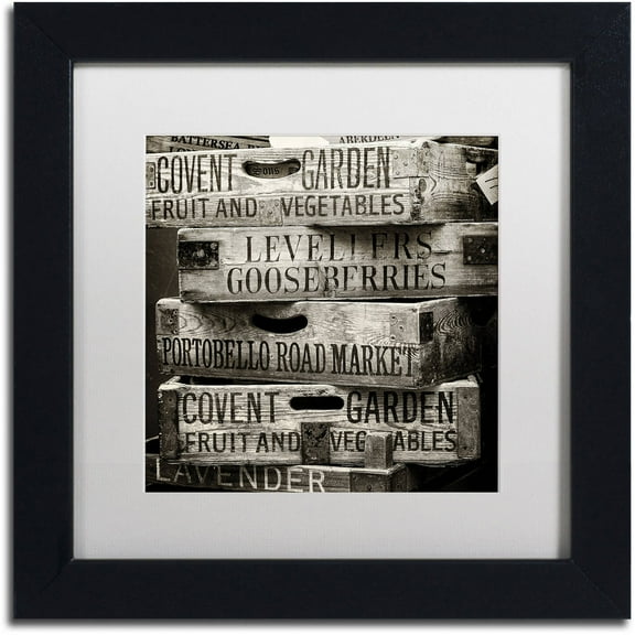 Trademark Fine Art "Covent Garden Market" Canvas Art by Philippe Hugonnard, White Matte, Black Frame
