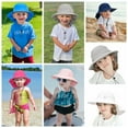thumbnail image 2 of Summer Breathable Beach Hat Large Brim with Neck Flap Sun Protection Hat Beach Play Hat Kids Sun Hat GREY S (6 MONTHS - 2 YEARS), 2 of 8