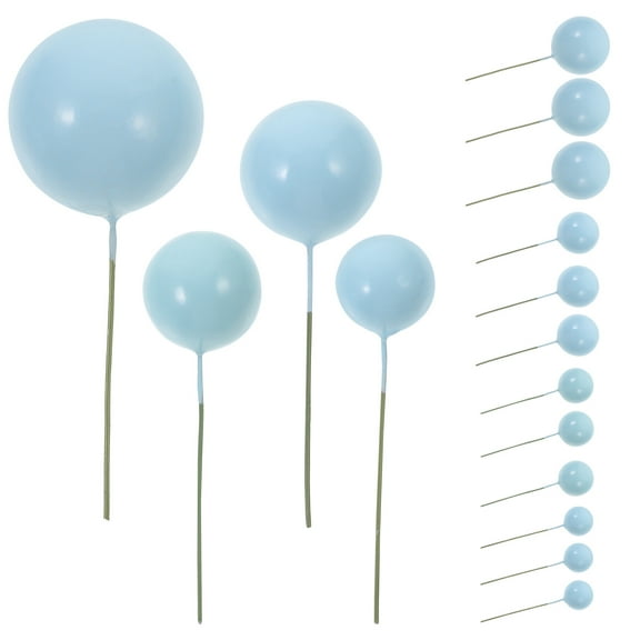 WHAMVOX Foam Balls Toppers 20Pcs for Cake Decor in Blue and Gold Festive Style