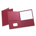 thumbnail image 2 of (5 pack) Oxford Twin-Pocket Folder, Embossed Leather Grain Paper, 0.5" Capacity, 11 x 8.5, Burgundy, 25/Box, 2 of 7
