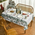 thumbnail image 2 of Christmas Tablecloth × Rectangular Deers Snowman Trees Washable Table Cover for Party Picnic Dinner Decor, 2 of 6