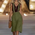 thumbnail image 5 of Mifsaly Linen Overalls for Women Loose Fit Wide Leg Suspenders Jumpsuit Knee Length Summer Casual Pants Adjustable Straps Elegant Office Work Overall 2026 XXL, 5 of 9