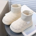 thumbnail image 2 of Quealent Boys Girls Winter Boots Soft Warm Shoes Toddler Snow Boots Little Kid Shoes Beige for Size 4.5, 2 of 6