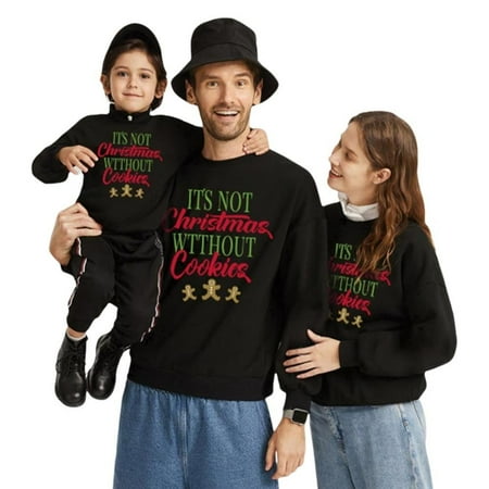 

Fantadool Spring Autumn Baby Kids Hoodies Long Sleeve Casual Sweatshirt Kids & Mom Christmas Day Letter Print Family Matching Outfits