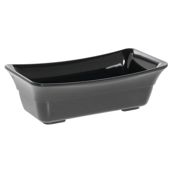 HUBERT® Serving Bowl Display Bowl 1/3 Size Black Melamine Curveware Pan - 6 1/4 L x 12" W x 4" D