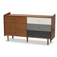 thumbnail image 1 of Bowery Hill Commode en Bois à 6 Tiroirs, Finition Noyer Brun et Gris, 1 of 9